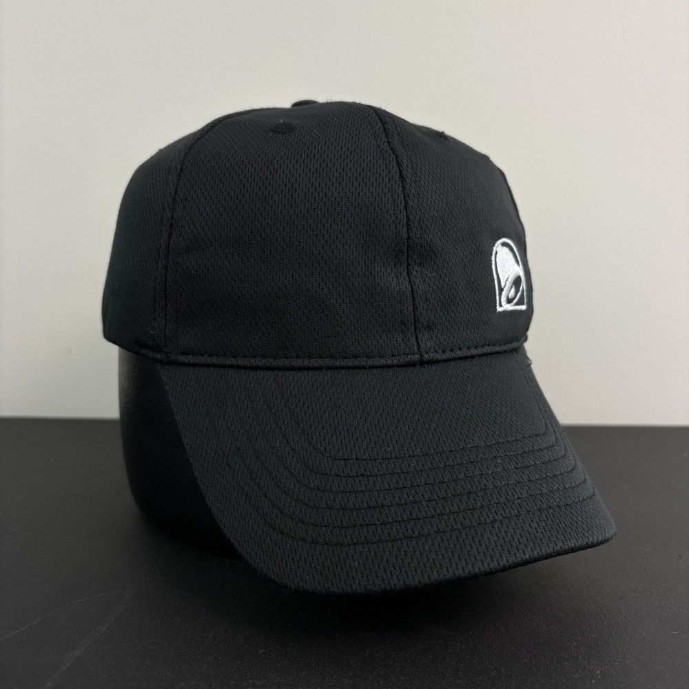 Taco Bell Employee Hat Uniform Black Performance Style Strapback Fast Food Cap
